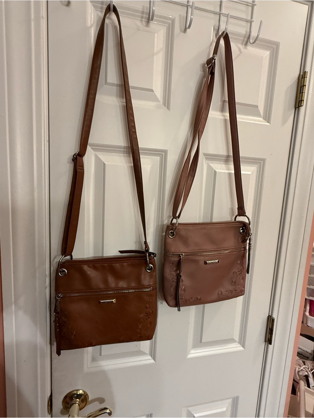 2- Rosetti Women's Crossbody purses- Brown/pink- Faux Leather